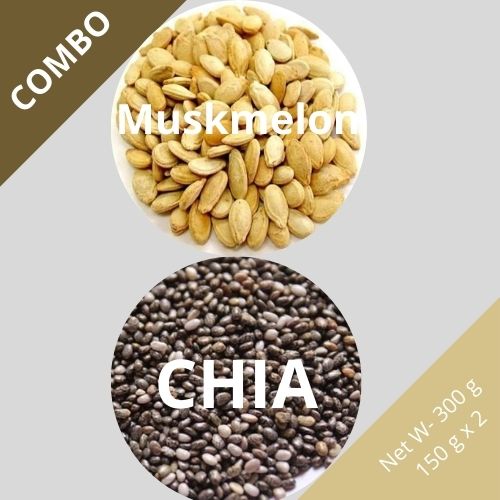 Muskmelon & Chia seeds - Cucumis melo & Salvia hispanica - Dried Seed Combo | TheWholesalerCo |