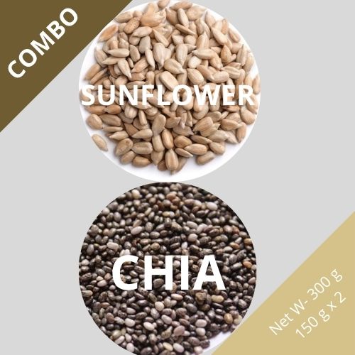 Sunflower & Chia seeds - Helianthus annuus & Salvia hispanica - Dried Seed Combo | TheWholesalerCo |