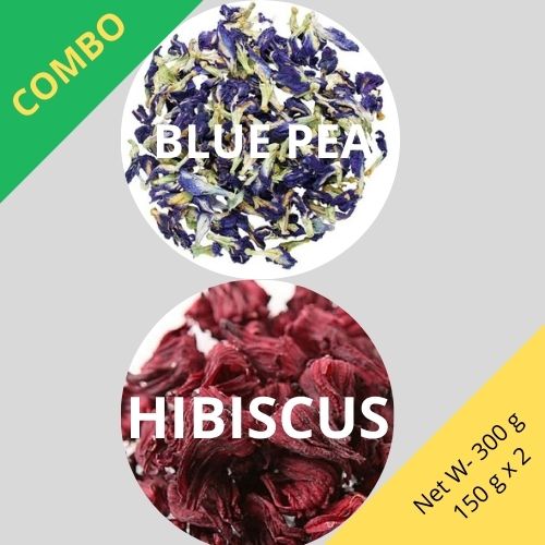 Butterfly Blue Pea & Hibiscus  - Clitoria Ternatea & Hibiscus sabdariffa - Dried Flower Combo | TheWholesalerCo |