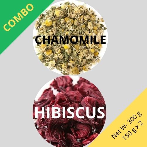 Chamomile  & Hibiscus  - Matricaria chamomilla & Hibiscus sabdariffa -  Dried Flower Combo | TheWholesalerCo |