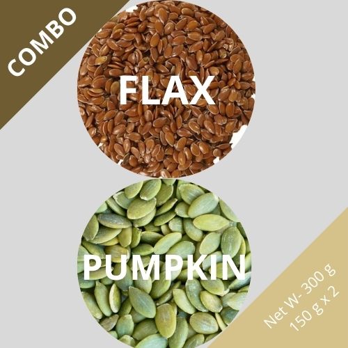 Flax & Pumpkin seeds - Linum usitatissimum & Cucurbita - Dried Seed Combo | TheWholesalerCo |