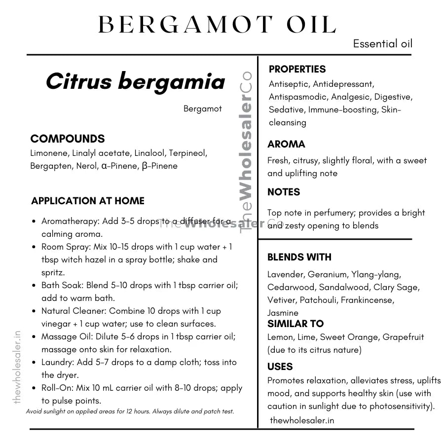 Bergamot Oil - Citrus bergamia Product vendor