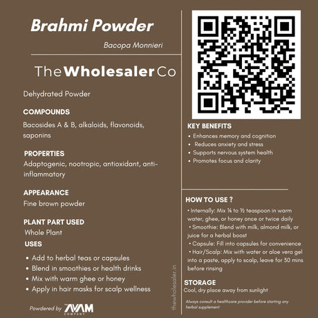 Brahmi Powder - Bacopa Monnieri - Water hyssop Bulk Supplier@TheWholesaleCo Prices
