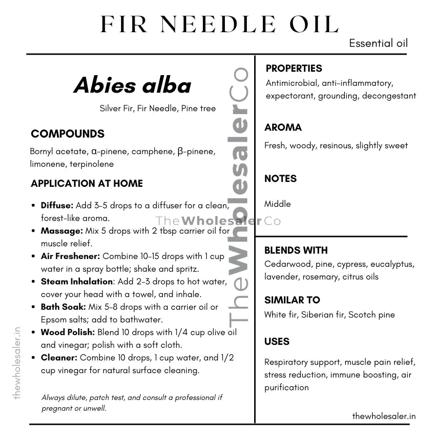 Abies alba essential oil with  common name, active compounds, properties,aroma, notes,blends with, similar to and uses of Abies alba essential oil with  common name, active compounds, properties,aroma, notes,blends with, similar to and uses of fir needle essential oil