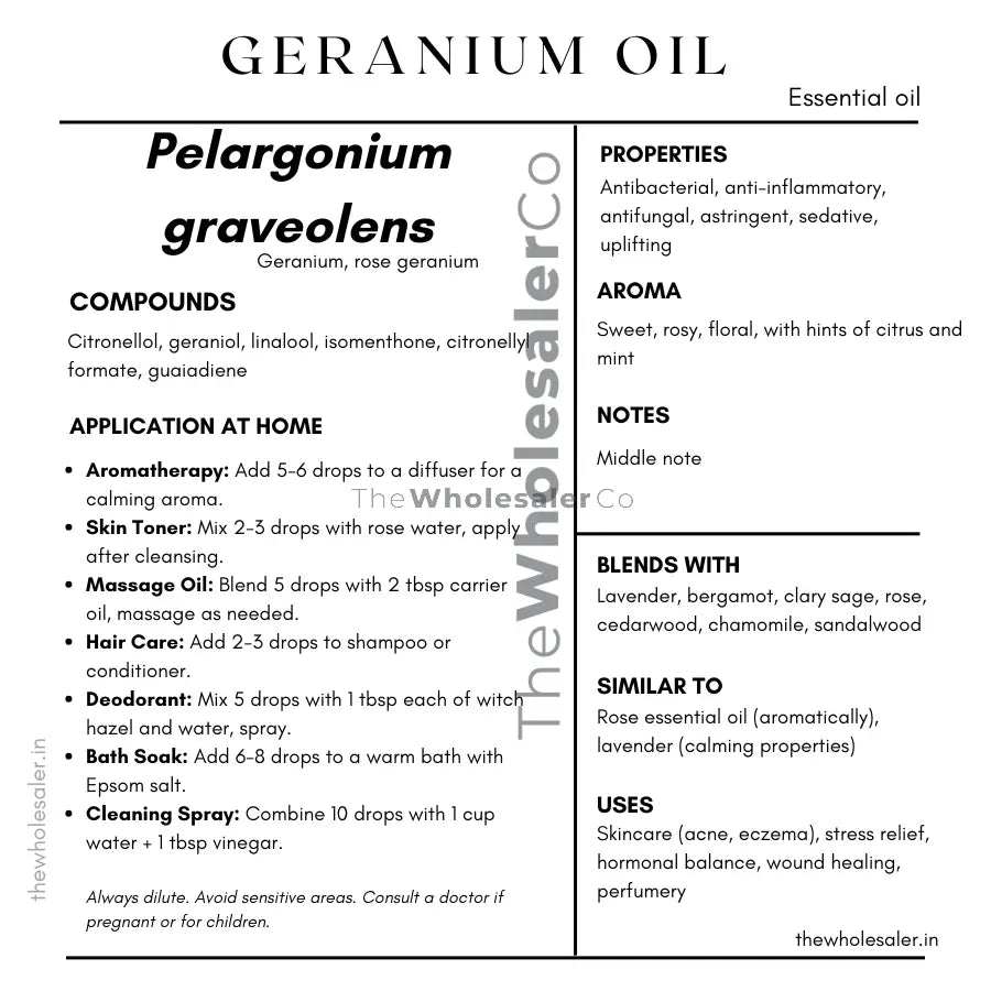  Pelargonium graveolens essential oil with  common name, active compounds, properties,aroma, notes,blends with, similar to and uses of Pelargonium graveolens essential oil