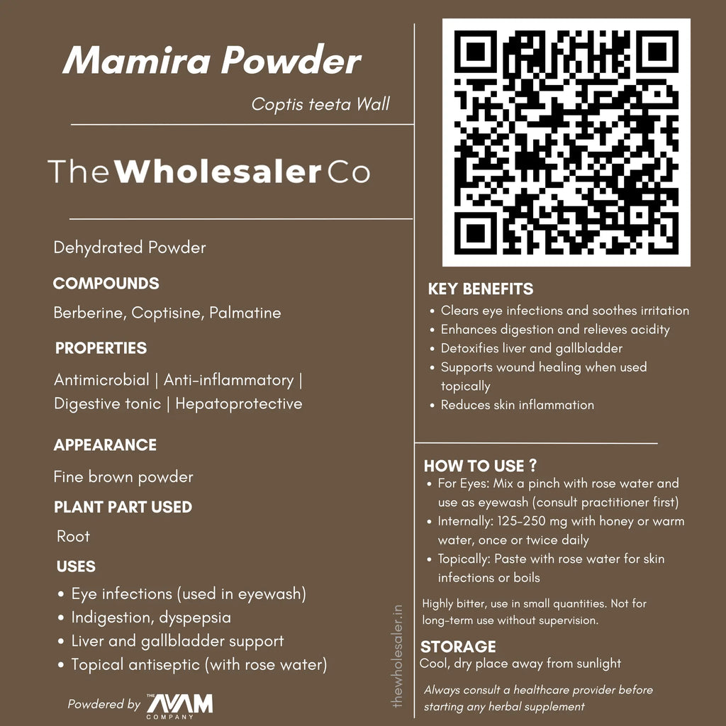 Mamira Powder - Coptis teeta Wall Bulk Supplier@TheWholesaleCo Prices