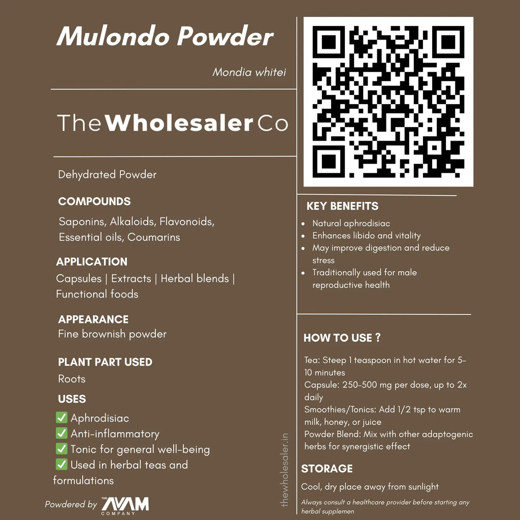 Mulondo Powder - Mondia whitei Bulk Supplier@TheWholesaleCo Prices