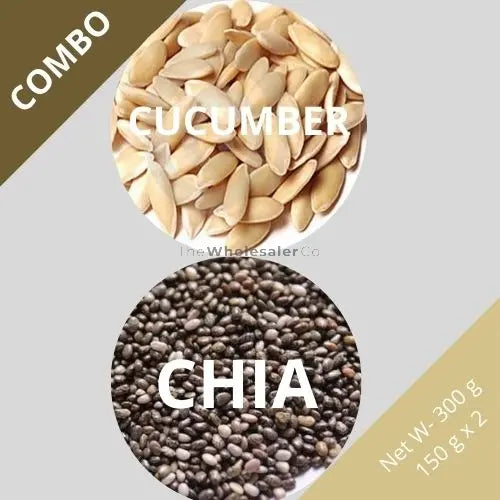 Cucumber & Chia seeds - Cucumis sativus & Salvia hispanica - Dried Seed Combo | TheWholesalerCo |