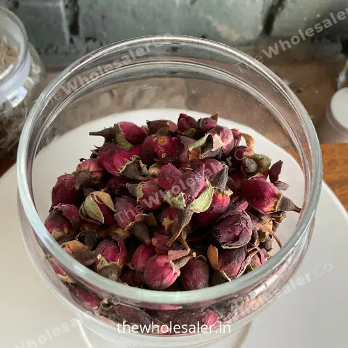 Dry Red Rose Buds (Grade A) - Gulab Bud - Rosa Gallica - TheWholesalerCo