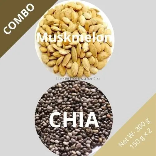 Muskmelon & Chia seeds - Cucumis melo & Salvia hispanica - Dried Seed Combo | TheWholesalerCo |