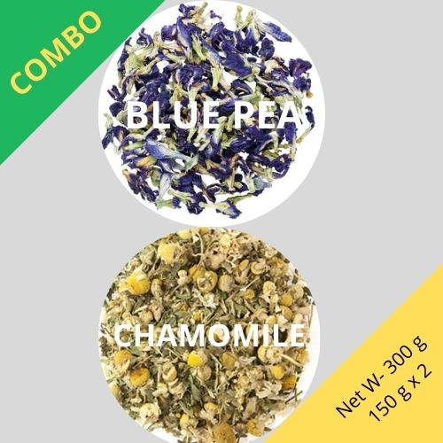 Butterfly Blue Pea & Chamomile - Clitoria Ternatea & Matricaria chamomilla -150 g x 2 - Dried Flower Combo | TheWholesalerCo |
