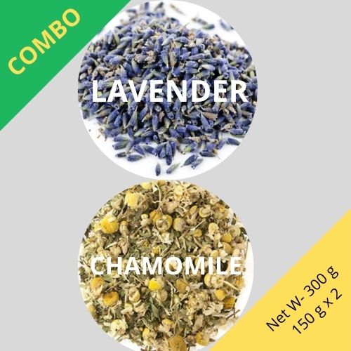 Lavender Buds & Chamomile  - Lavandula  & Matricaria chamomilla -150 g x 2 - Dried Flower Combo | TheWholesalerCo |