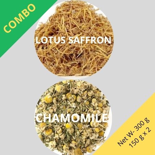 Lotus Saffron & Chamomile - Nelumbo Nucifera & Matricaria chamomilla -150 g x 2 - Dried Flower Combo | TheWholesalerCo |