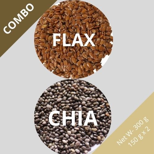 Flax & Chia seeds - Linum usitatissimum & Salvia hispanica - Dried Seed Combo | TheWholesalerCo |
