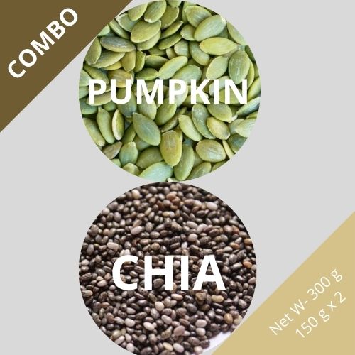 Pumpkin & Chia seeds - Cucurbita & Salvia hispanica - Dried Seed Combo | TheWholesalerCo |