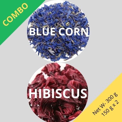 Blue cornflower & Hibiscus - Centaurea cyanus & Hibiscus sabdariffa - Dried Flower Combo | TheWholesalerCo |