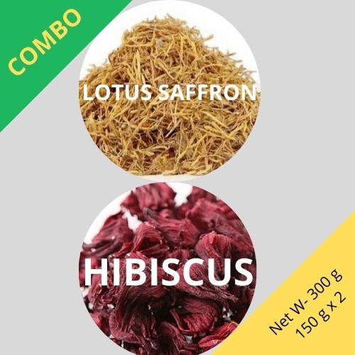 Lotus Saffron & Hibiscus - Nelumbo Nucifera & Hibiscus sabdariffa -150 g x 2 - Dried Flower Combo | TheWholesalerCo |