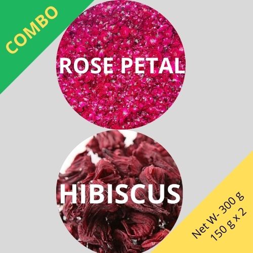 Hibiscus & Red rose - Hibiscus sabdariffa & Rosa - Combo 2 x Flowers | TheWholesalerCo |