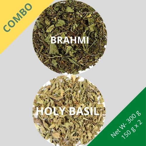 Brahmi & Holy Basil (Tulsi) - Bacopa Monnieri & Ocimum Tenuiflorum - 150 g x 2 - Dried Herb Combo | TheWholesalerCo |