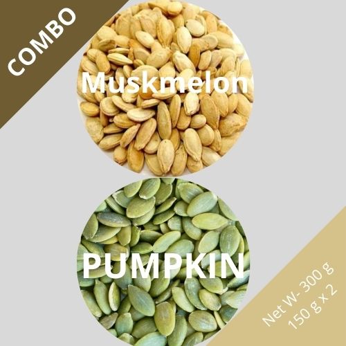 Muskmelon & Pumpkin seeds - Cucumis melo & Cucurbita - Dried Seed Combo | TheWholesalerCo |